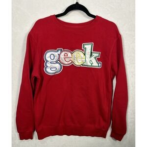 Fashion Geek Red Classic Crewneck Sweatshirt Alonzo‎ Jackson Chicago Large L